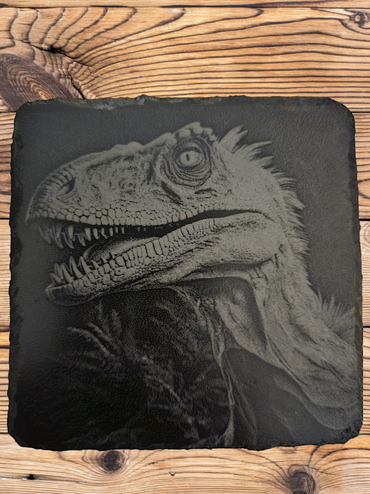 Velociraptor Slate Coasters Set of four